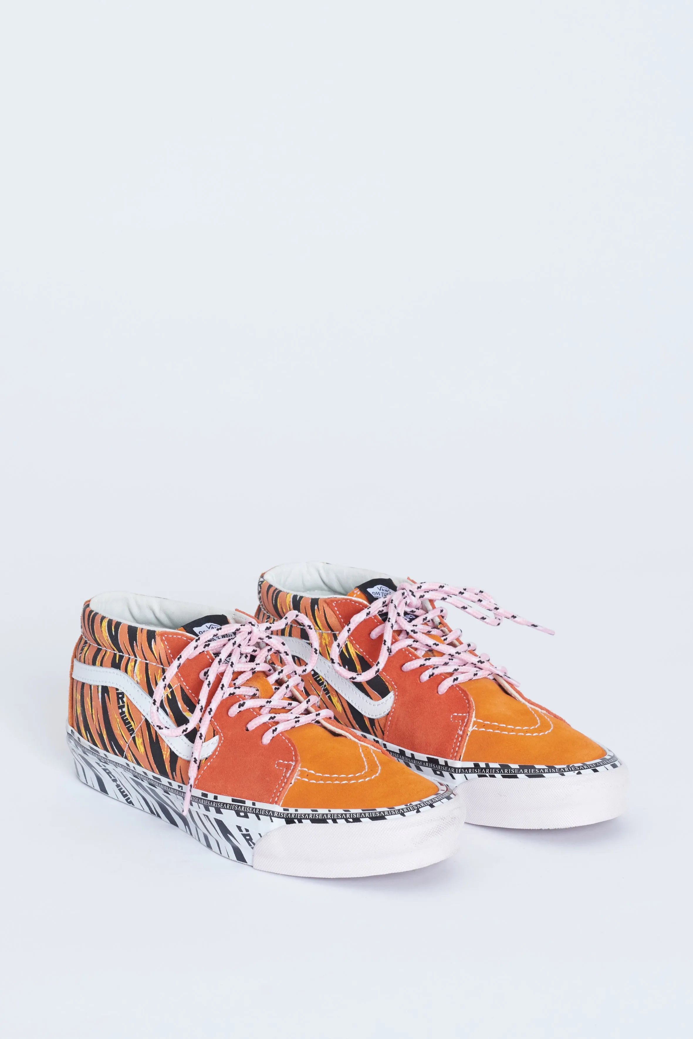 Aries X Vans Tiger Print Sk8 Preowned Mid Top Sneakers
