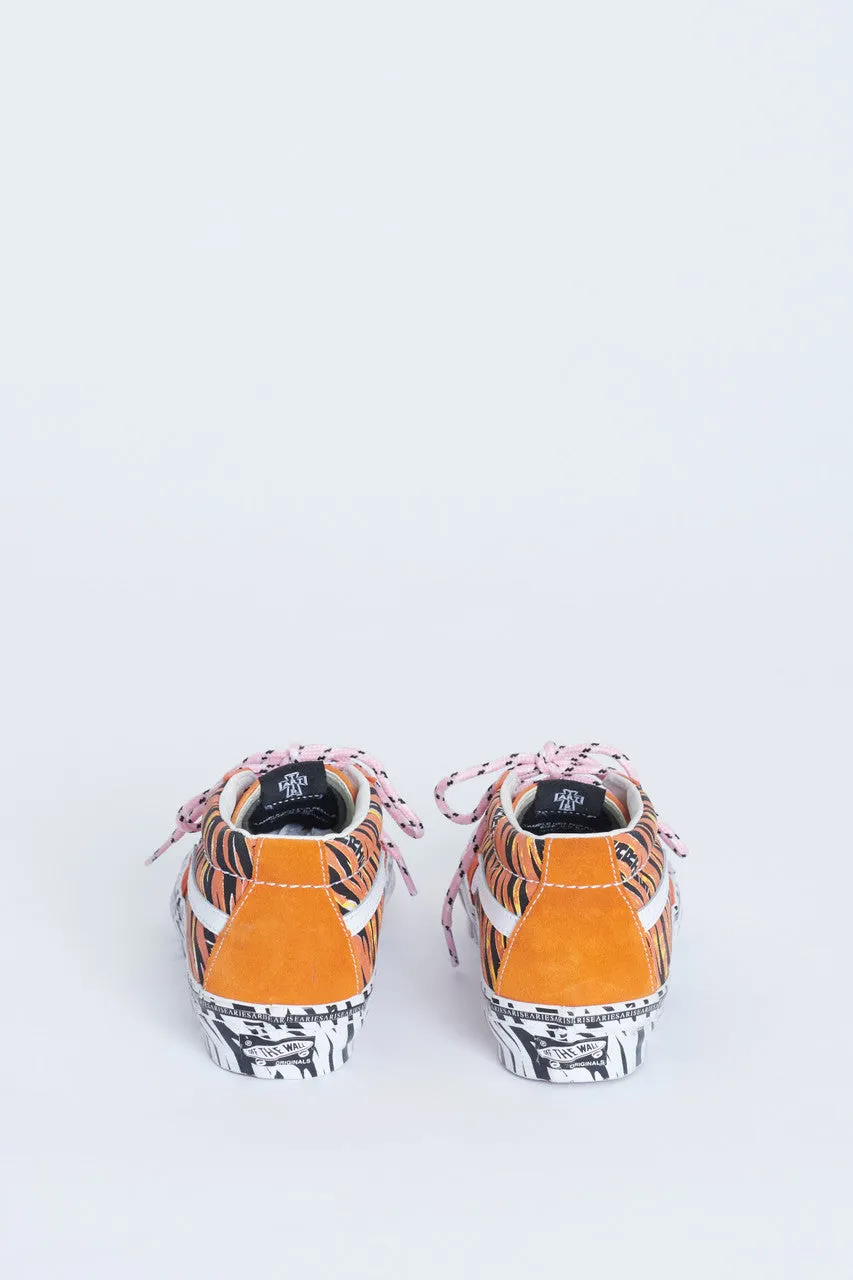 Aries X Vans Tiger Print Sk8 Preowned Mid Top Sneakers