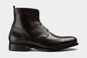 BETINO • Custom Fitted Bespoke Wingtip Brogue Boots • CHOCOLATE