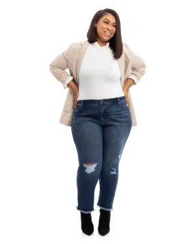 Carrie Frayed Hem Girlfriend Jean | Talia
