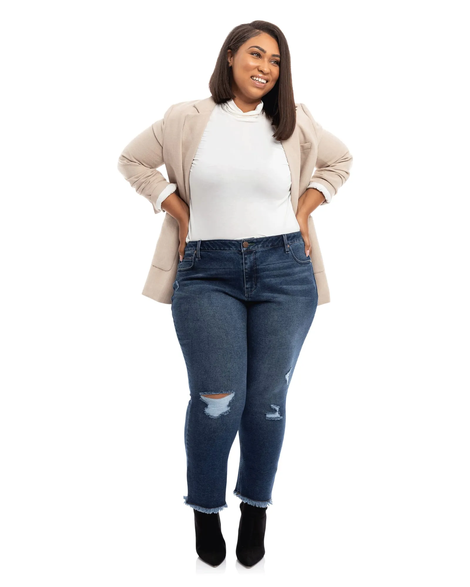 Carrie Frayed Hem Girlfriend Jean | Talia