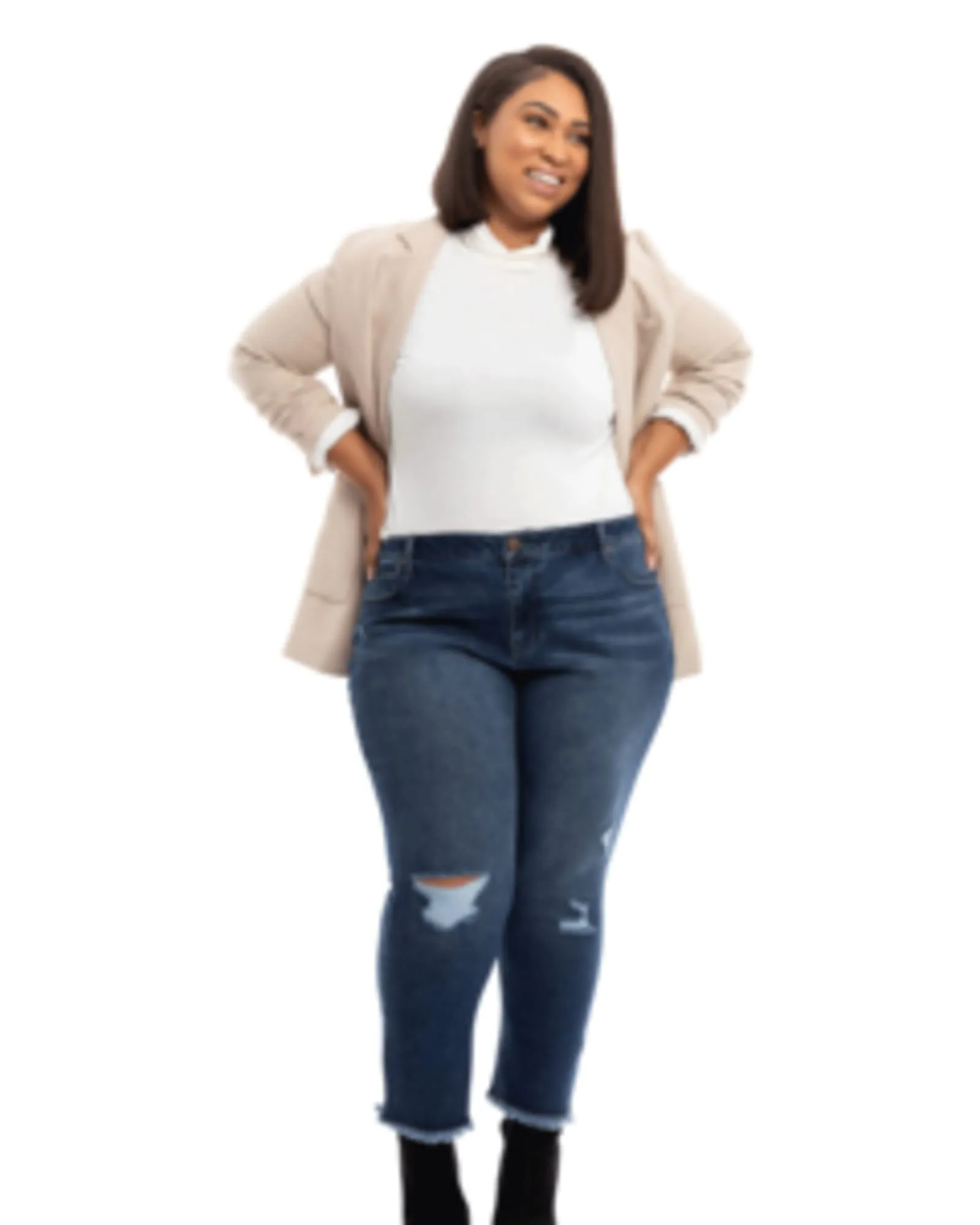 Carrie Frayed Hem Girlfriend Jean | Talia