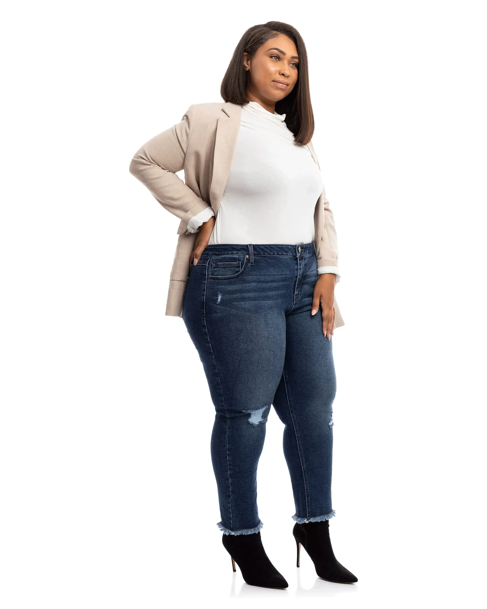 Carrie Frayed Hem Girlfriend Jean | Talia