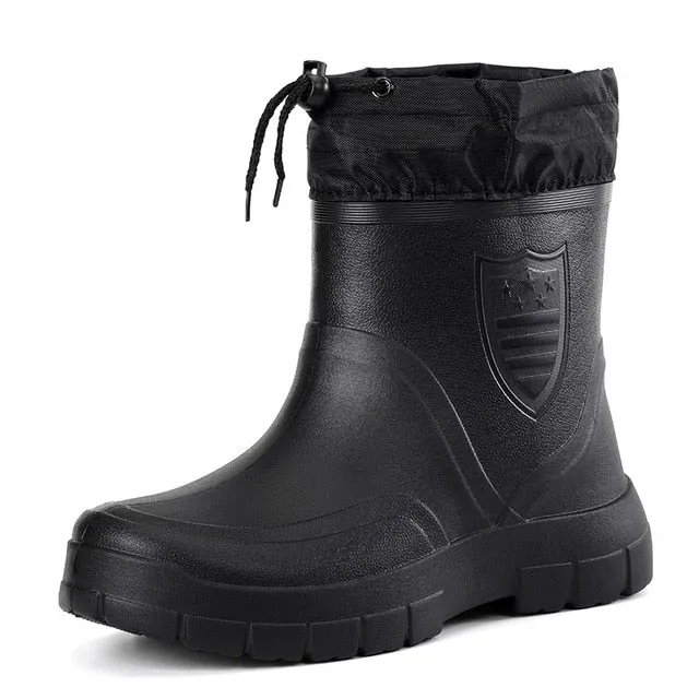 Cuzcare Men Snow Boots Waterproof Warm Orthopedic Shoes