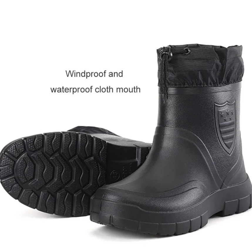 Cuzcare Men Snow Boots Waterproof Warm Orthopedic Shoes