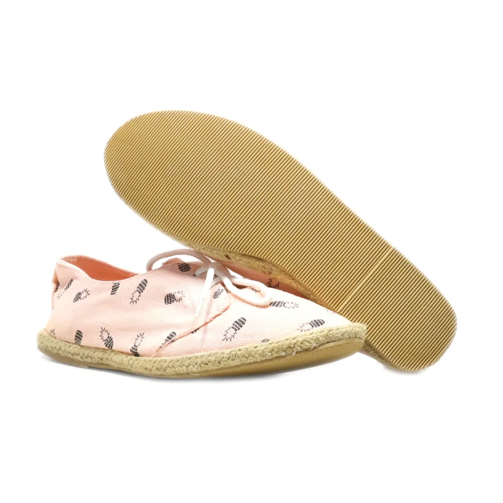 Divided Lace Ups Canvas Pink Colour For Women