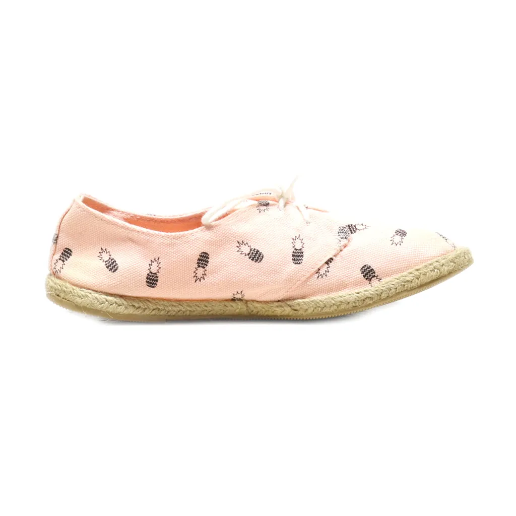 Divided Lace Ups Canvas Pink Colour For Women