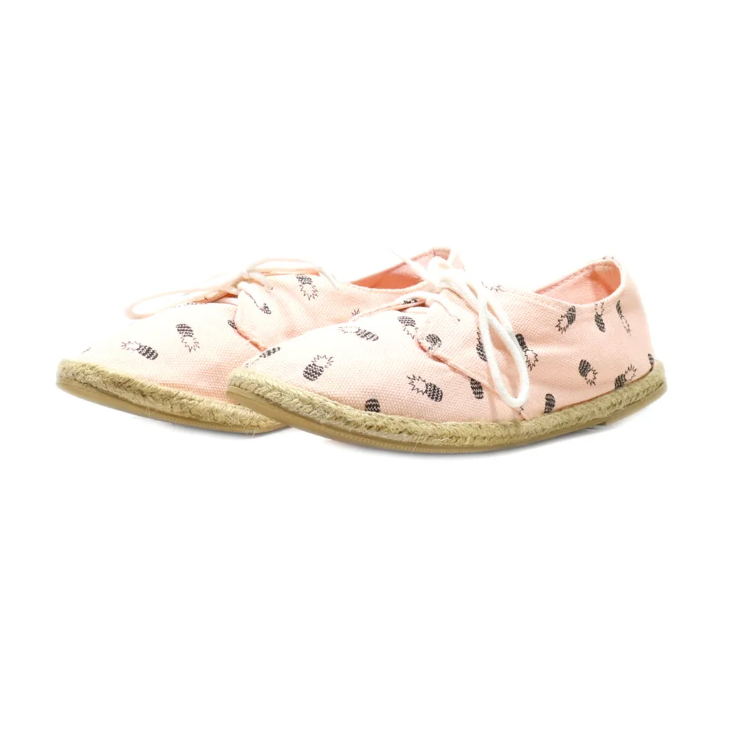 Divided Lace Ups Canvas Pink Colour For Women