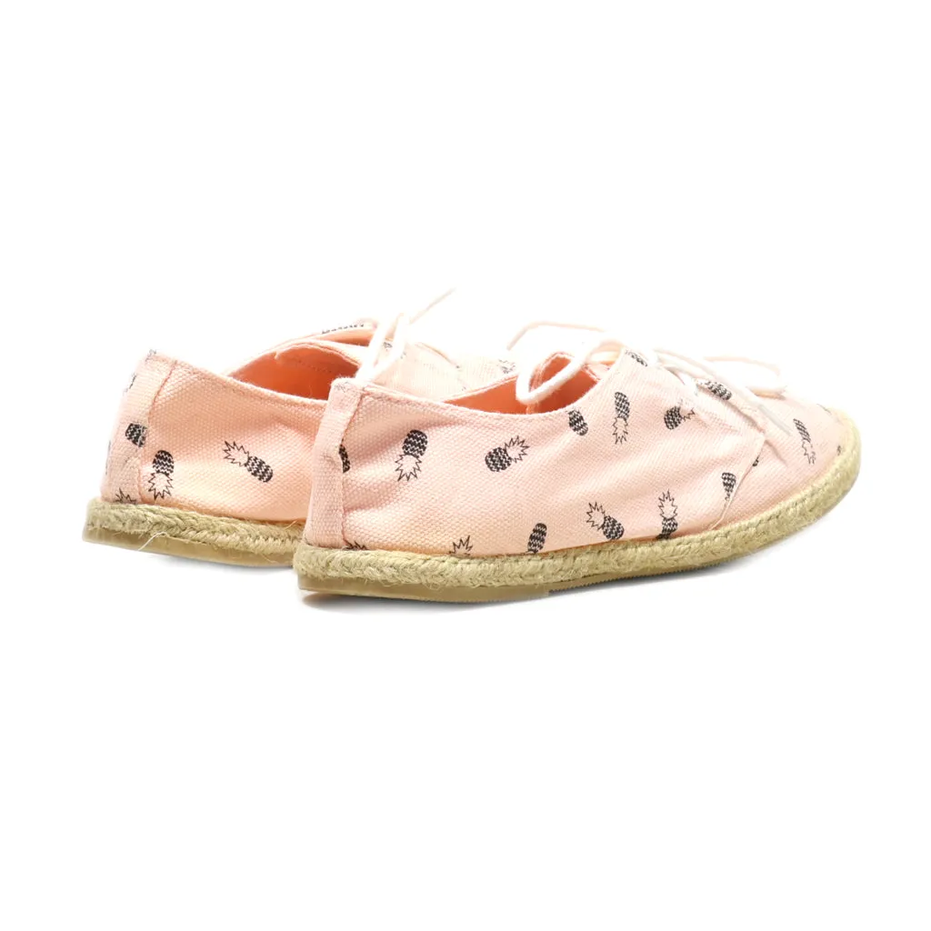 Divided Lace Ups Canvas Pink Colour For Women