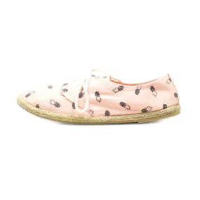 Divided Lace Ups Canvas Pink Colour For Women