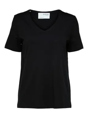Essential Ss V-Neck Tee - Black