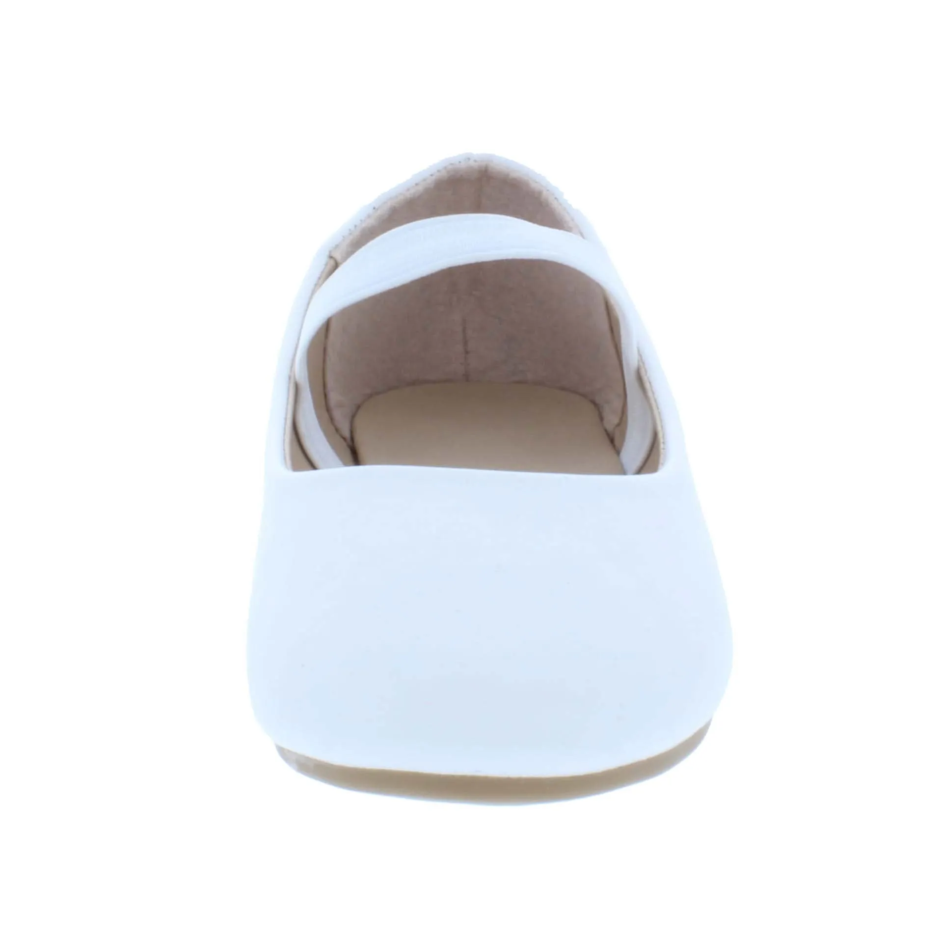 Girls Faux Leather Ballerina with Elastic