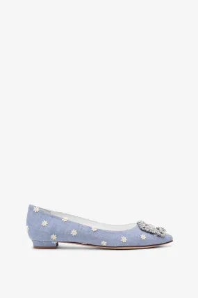 Hangisi flat daisy chambray ballerinas