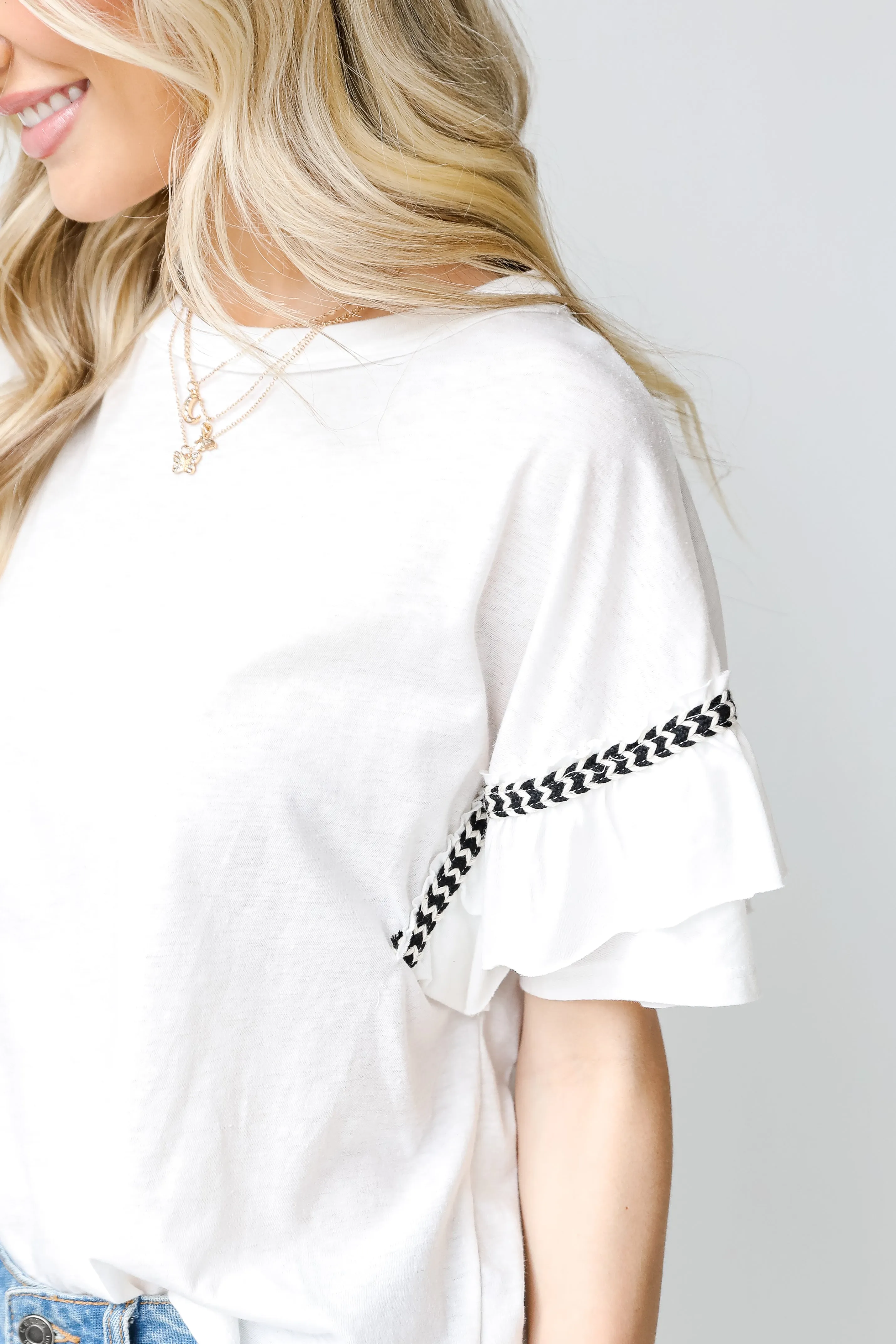 It's All In The Details Ruffle Sleeve Top