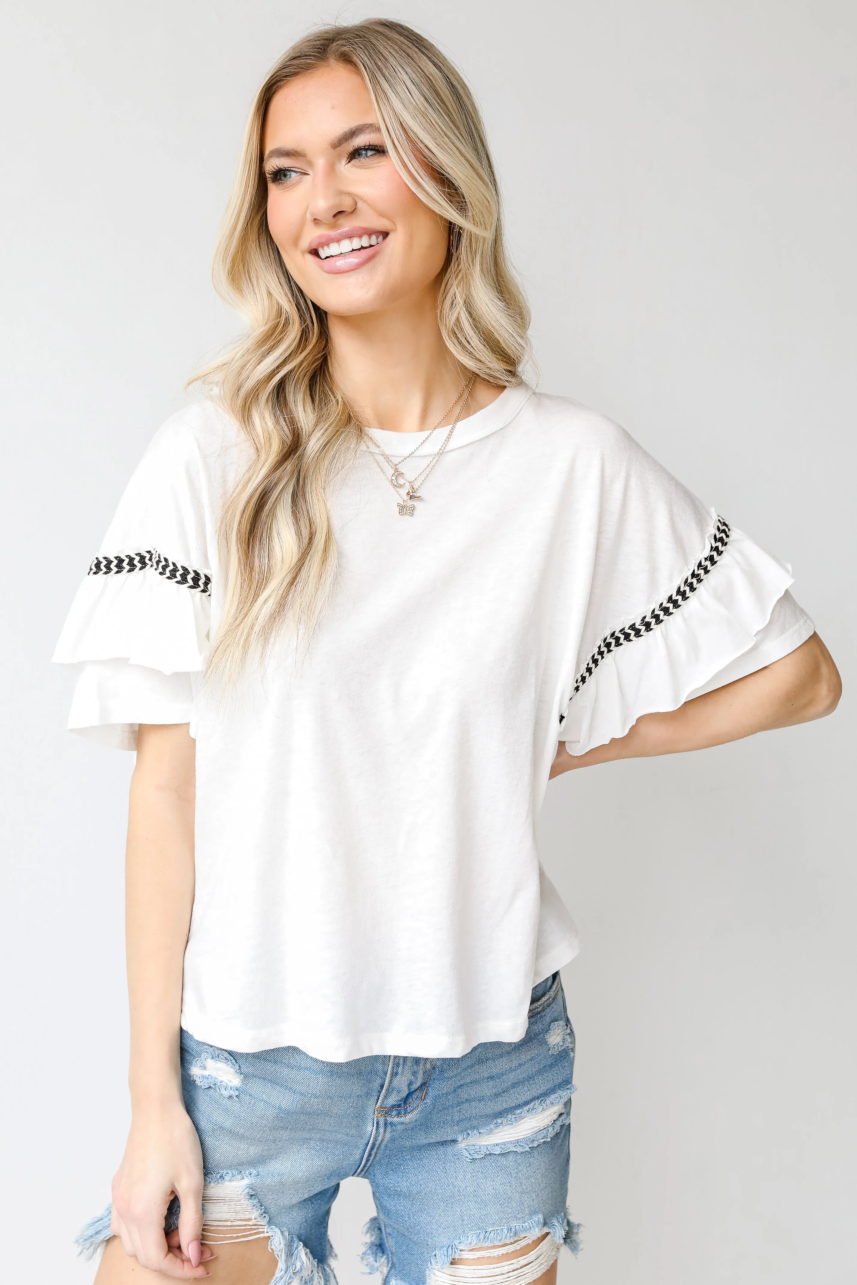 It's All In The Details Ruffle Sleeve Top
