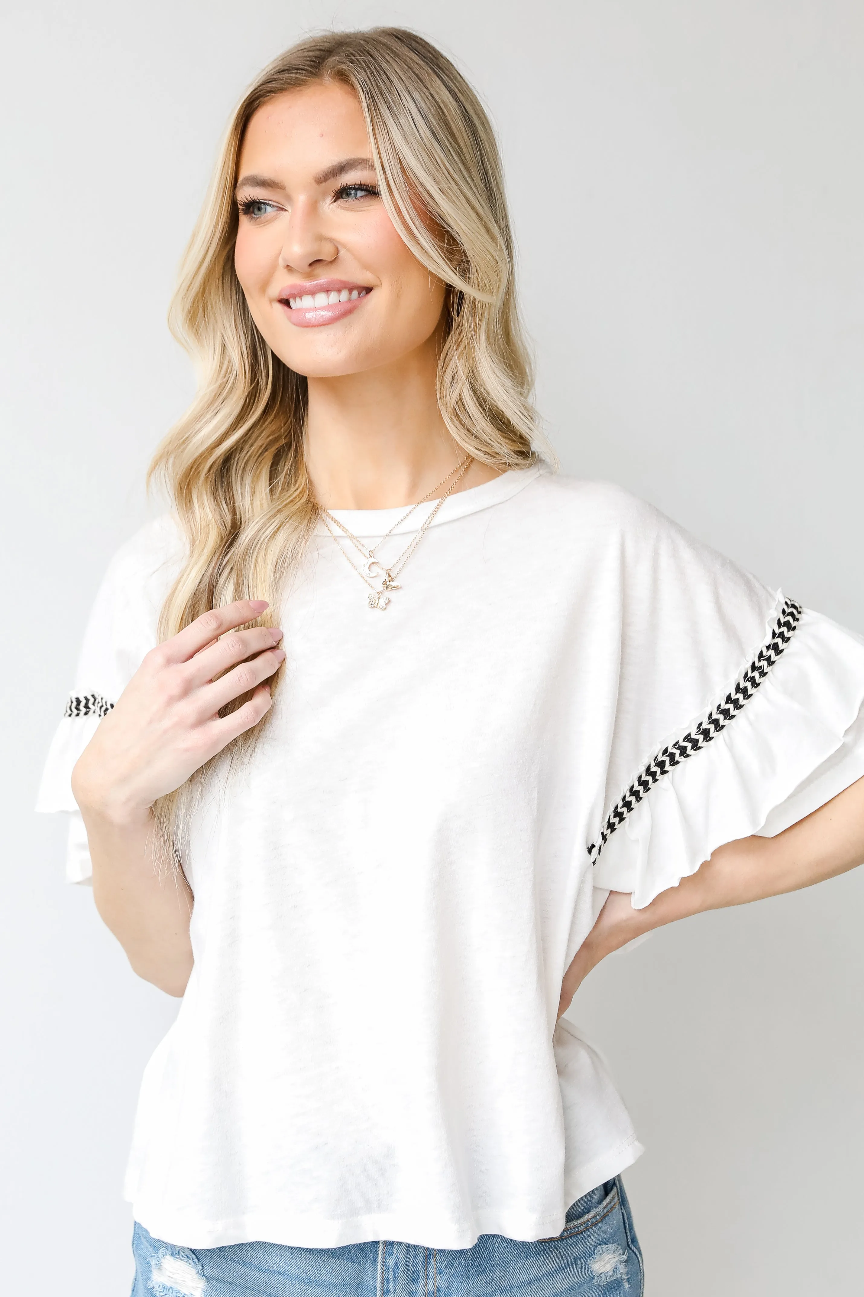 It's All In The Details Ruffle Sleeve Top