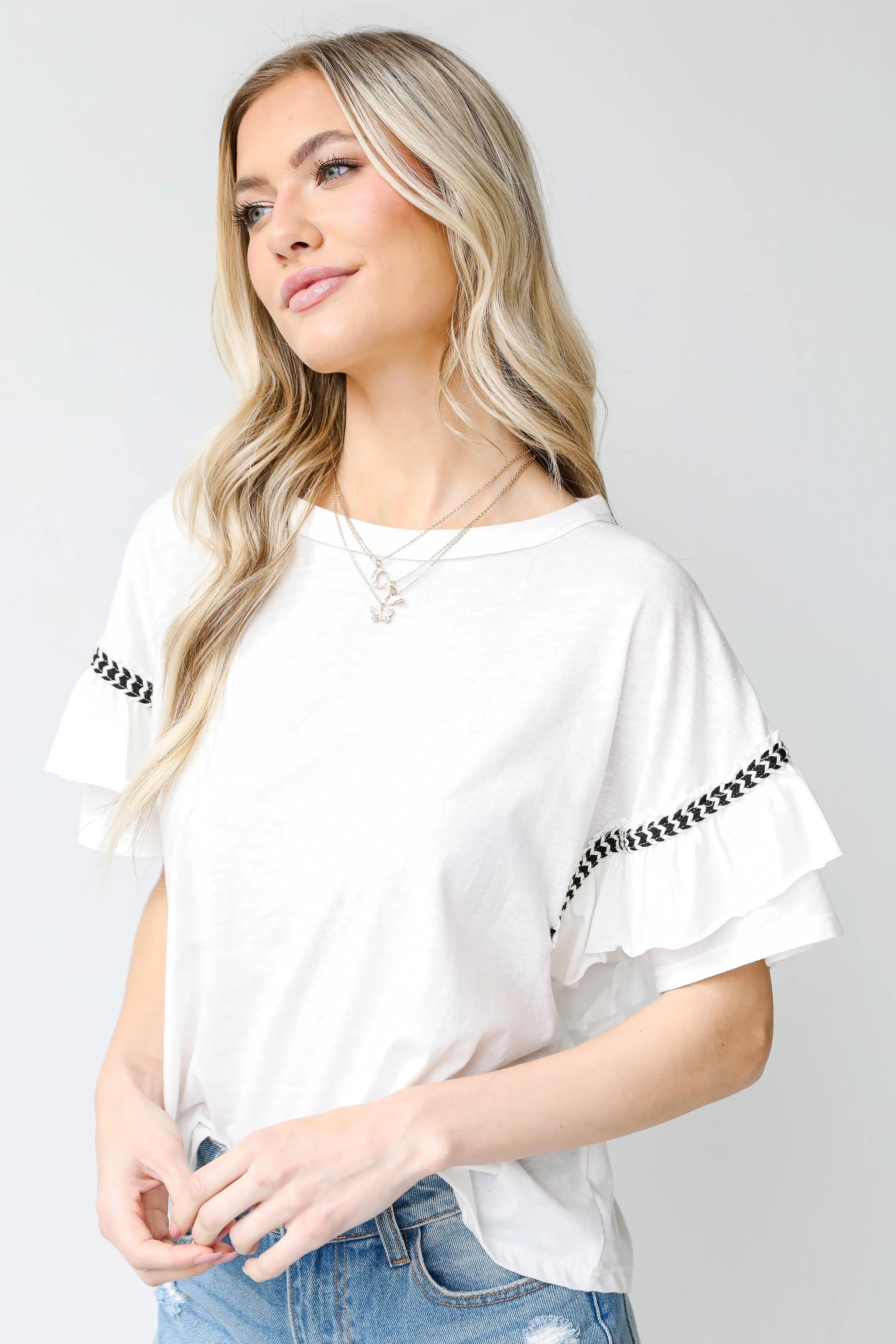 It's All In The Details Ruffle Sleeve Top