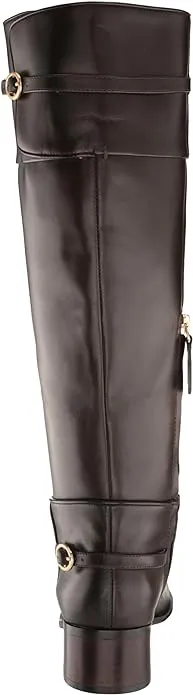 Jazrin Brown Leather Wide Calf Franco Sarto Riding Boots