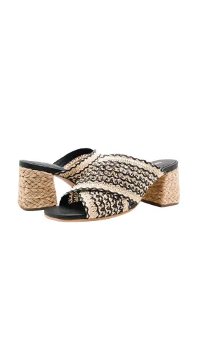 Kaanas Borneo Cross Over Heel Sandal- Black