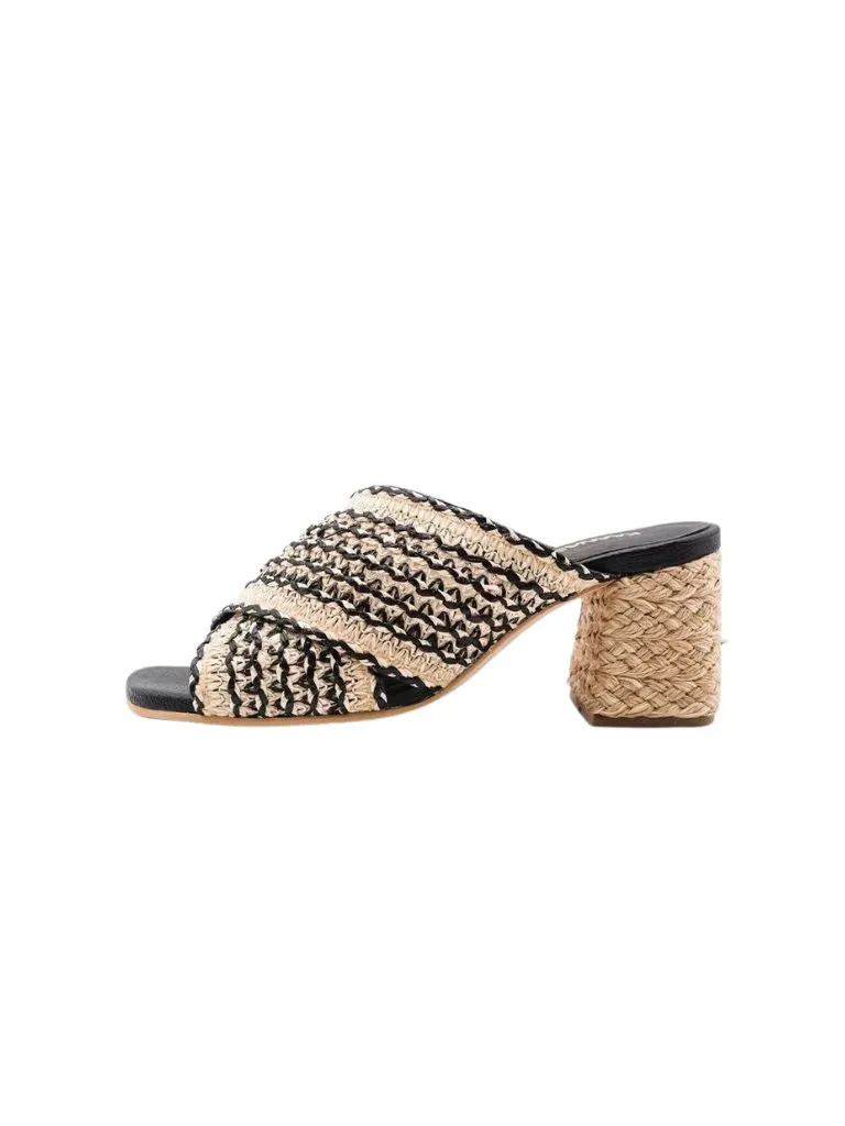 Kaanas Borneo Cross Over Heel Sandal- Black