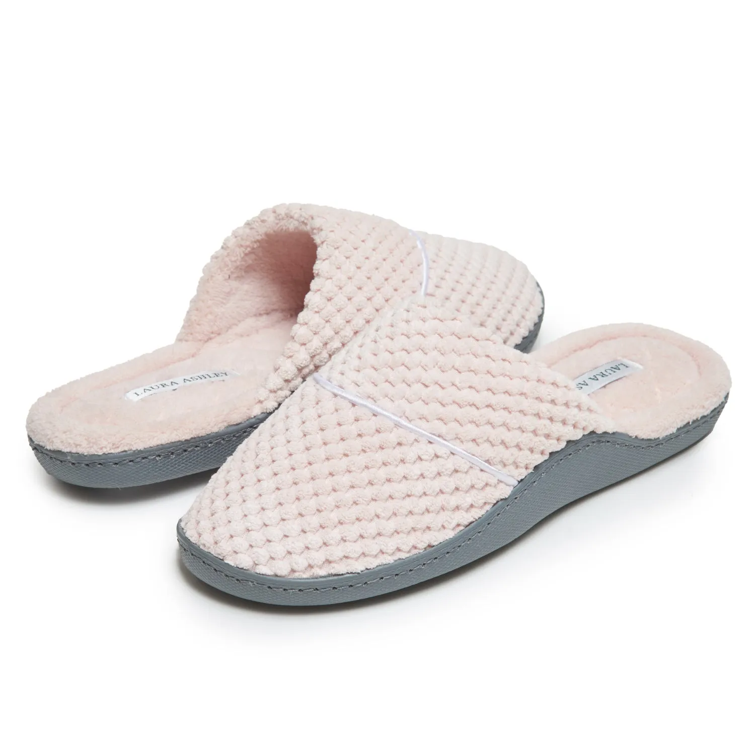 Laura Ashley Ladies Spa Rugged Slippers With Memory Foam Insole