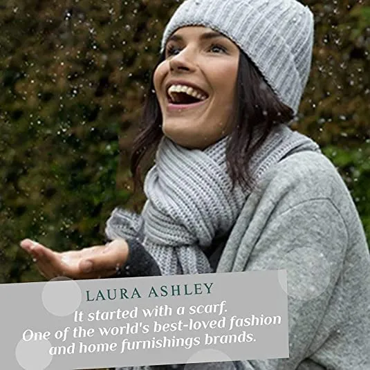 Laura Ashley Womens Soft Plush Memory Foam Scuff Slippers, Warm Fuzzy Fluffy Bedroom Slipper, Ladies Faux Fur Slip On House Shoes