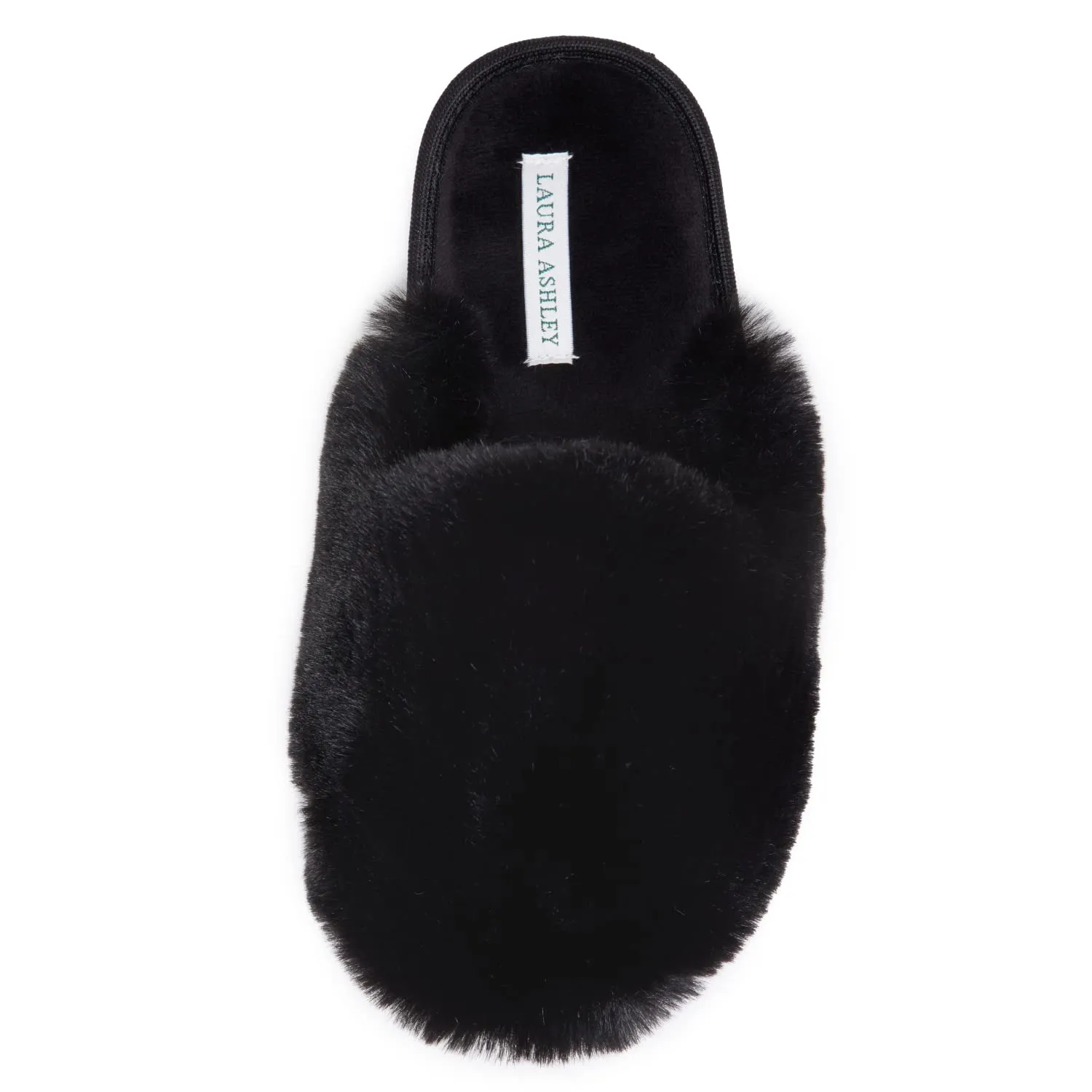 Laura Ashley Womens Soft Plush Memory Foam Scuff Slippers, Warm Fuzzy Fluffy Bedroom Slipper, Ladies Faux Fur Slip On House Shoes