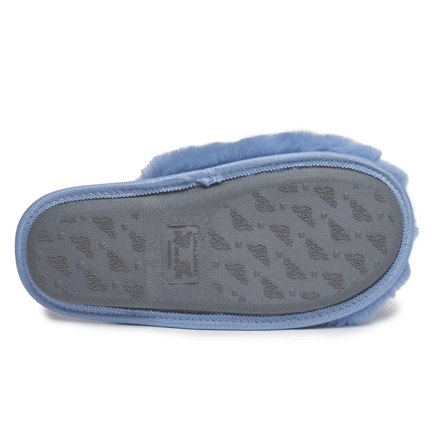 Laura Ashley Womens Soft Plush Memory Foam Scuff Slippers, Warm Fuzzy Fluffy Bedroom Slipper, Ladies Faux Fur Slip On House Shoes