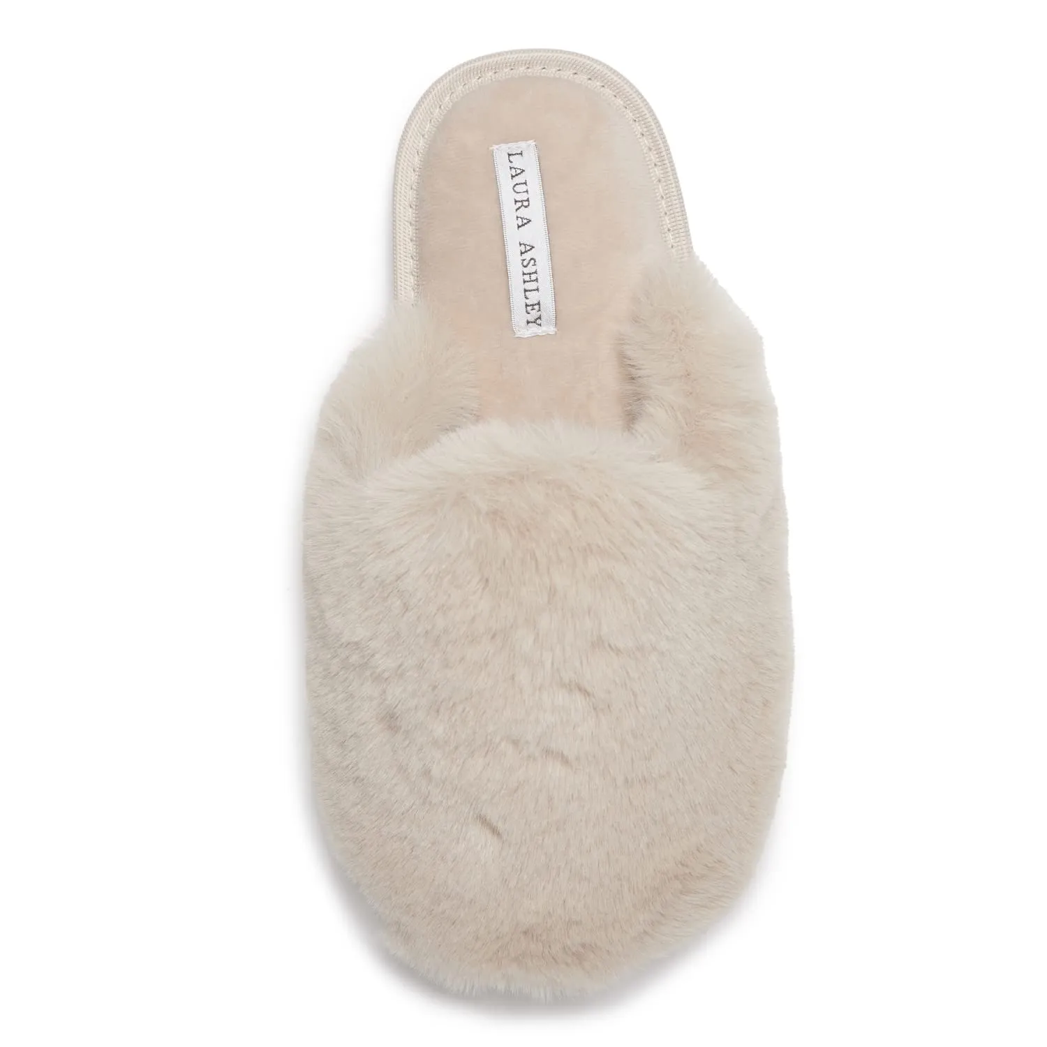 Laura Ashley Womens Soft Plush Memory Foam Scuff Slippers, Warm Fuzzy Fluffy Bedroom Slipper, Ladies Faux Fur Slip On House Shoes
