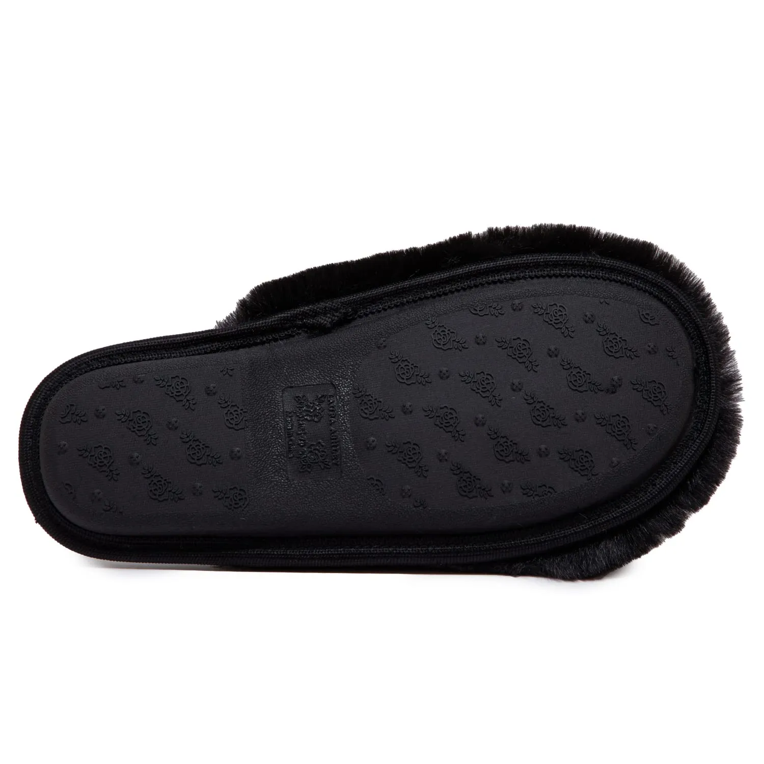 Laura Ashley Womens Soft Plush Memory Foam Scuff Slippers, Warm Fuzzy Fluffy Bedroom Slipper, Ladies Faux Fur Slip On House Shoes