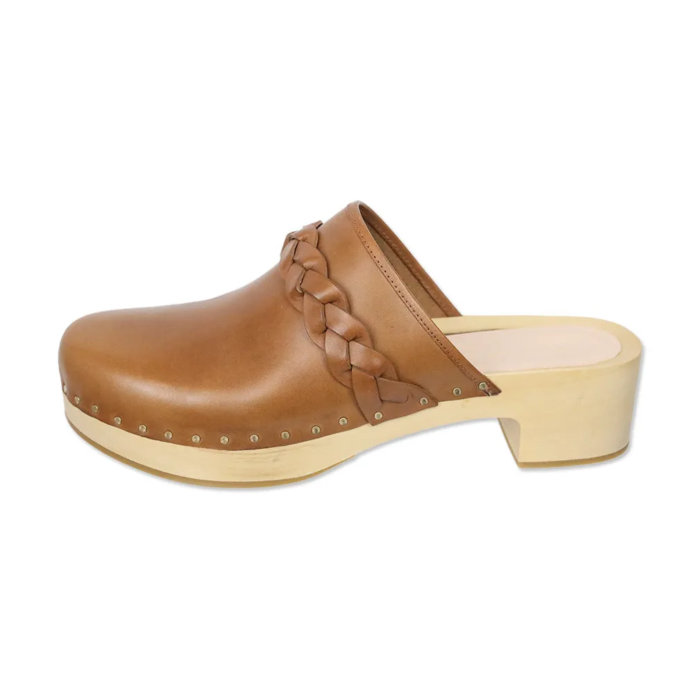 Loeffler Randall Polina Cognac Leather Clogs