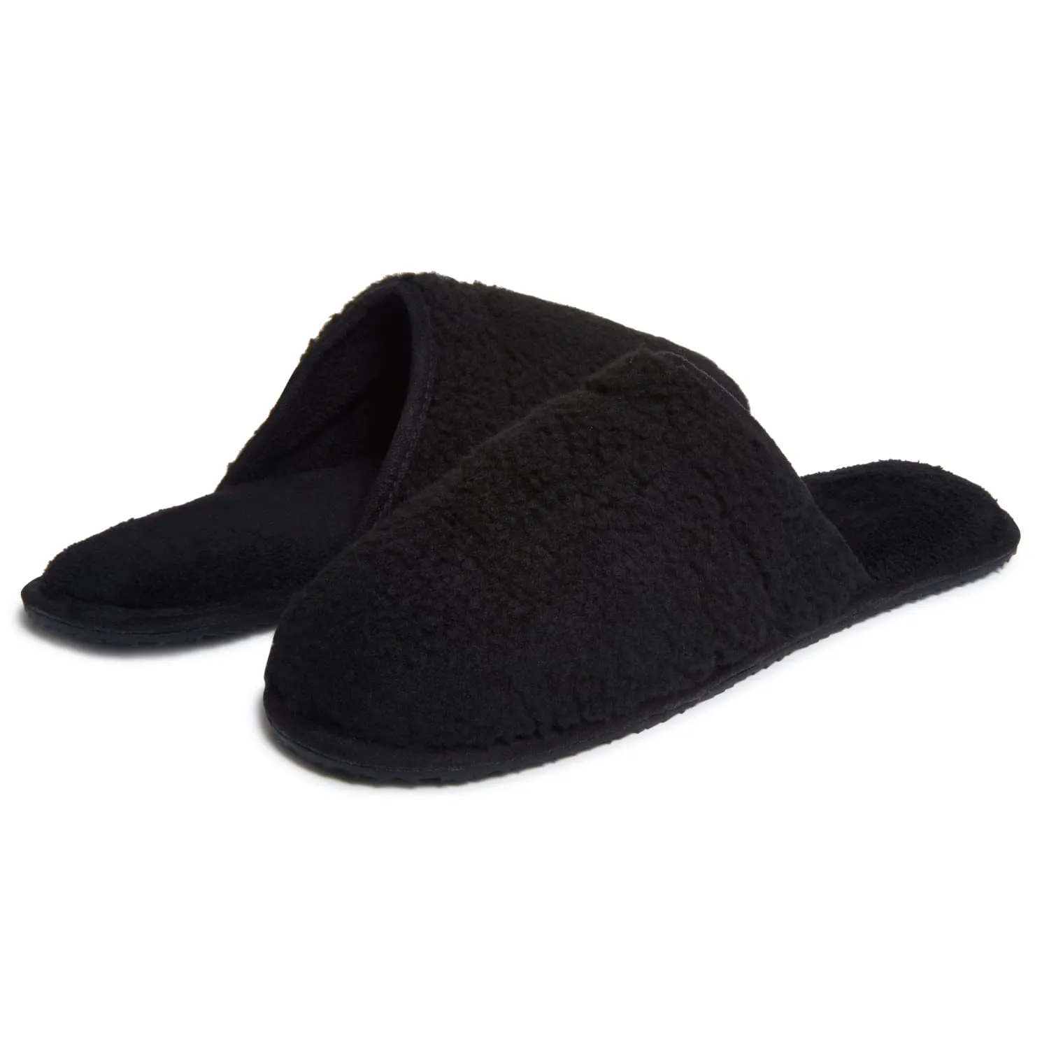 Lucky Brand Mens Sherpa Memory Foam Scuff Slippers, Slip On House Bedroom Slipper, Warm Indoor Slide