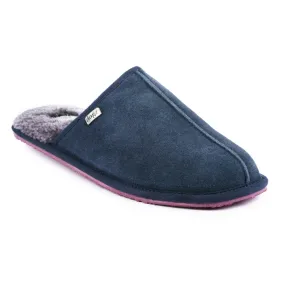 Lunar Men's KMD016BL Lazy Dogs Banjo II Suede Slippers Navy