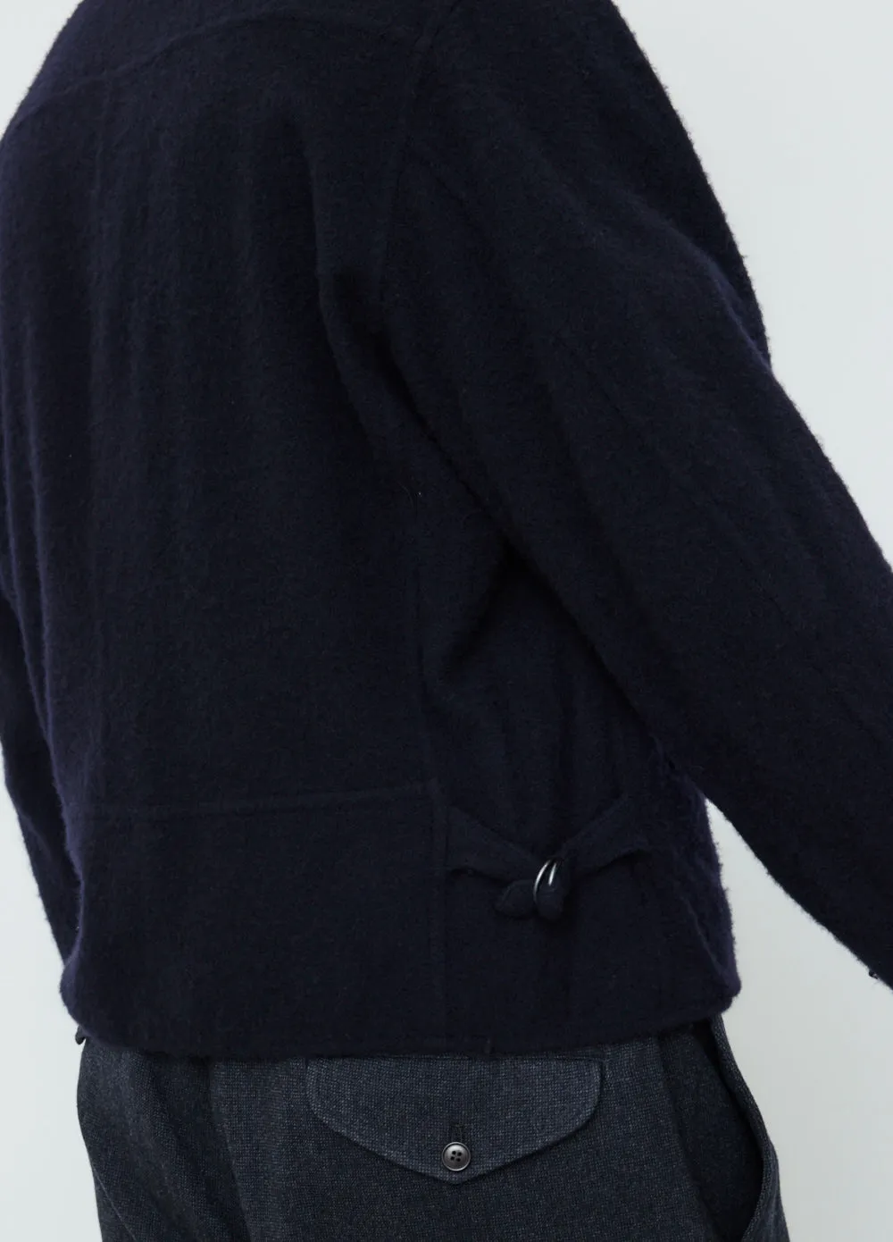 Milled Wool Zip Up Short Jacket