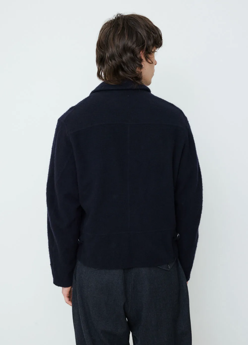 Milled Wool Zip Up Short Jacket