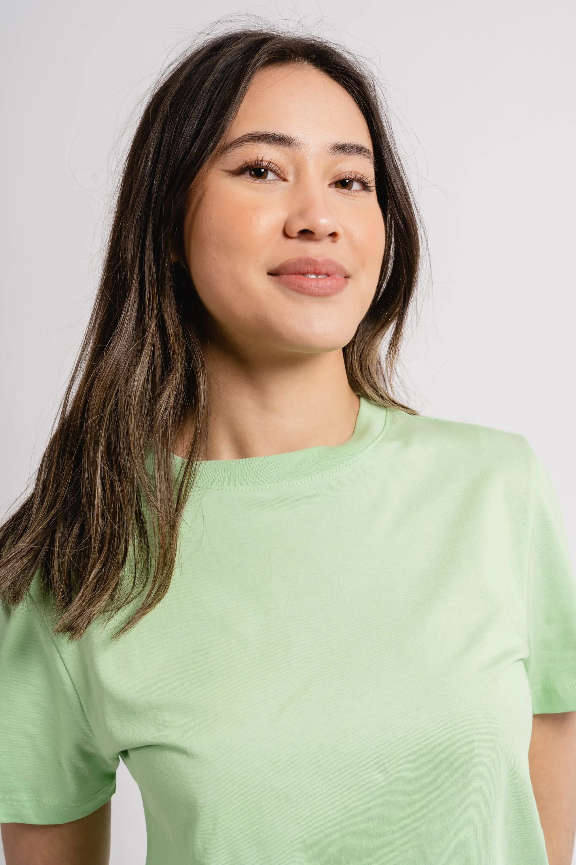 Myessential Ss O-Neck Tee - Pistachio Green