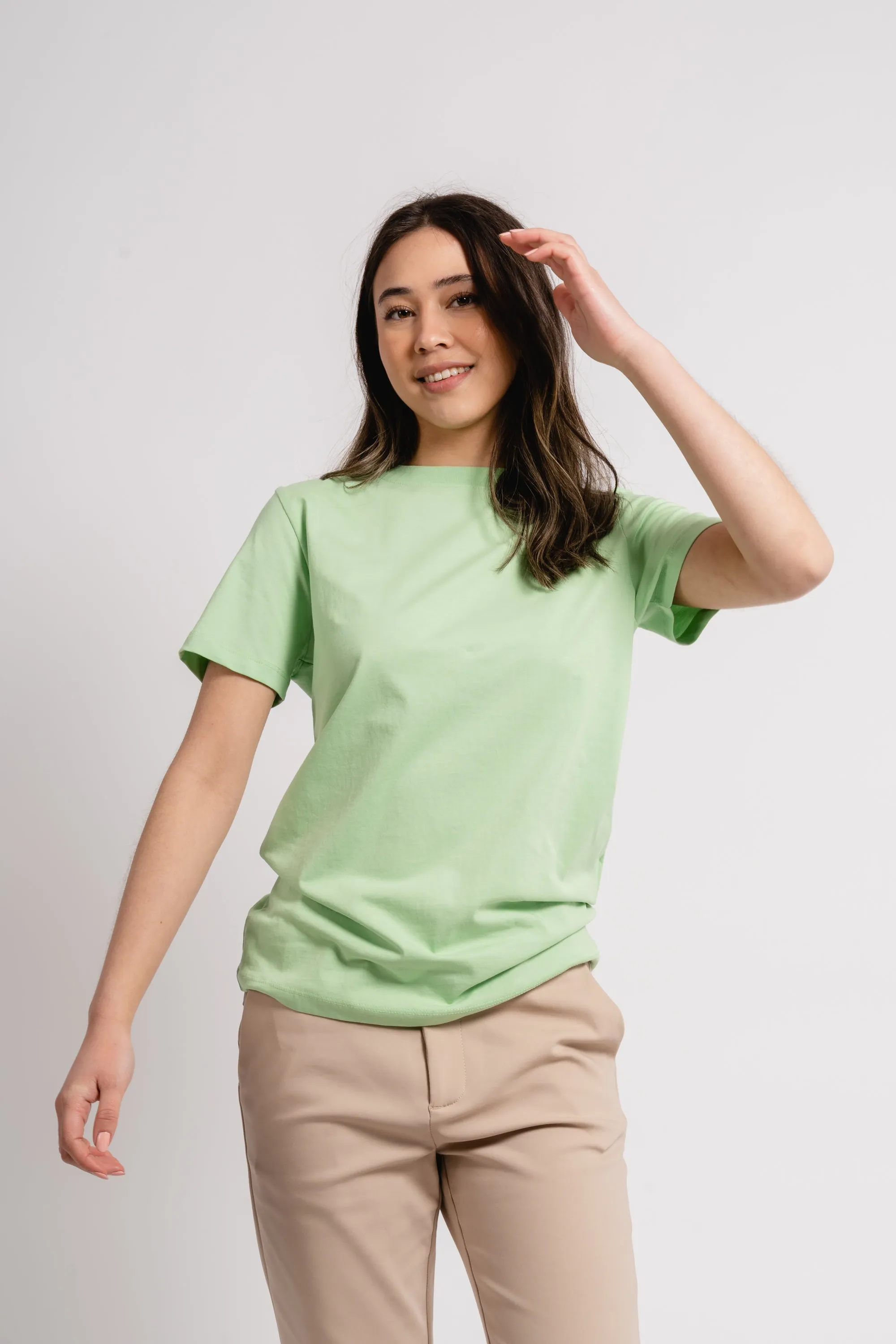 Myessential Ss O-Neck Tee - Pistachio Green