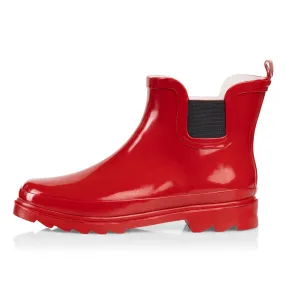 Norty WOMEN 6 CHELSEA ANKLE RAIN BOOT RED