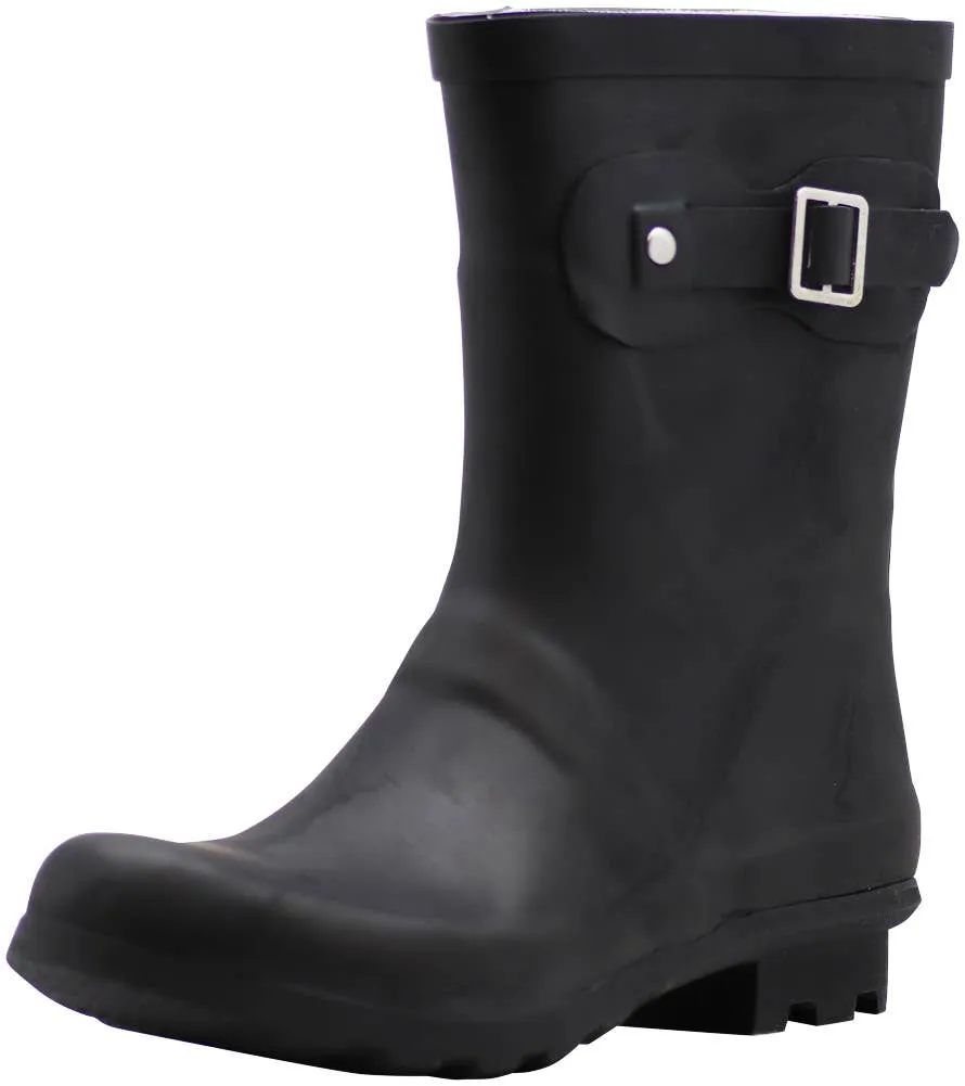 Norty Women 9 Calf Bootie Rain Boot Black Matte