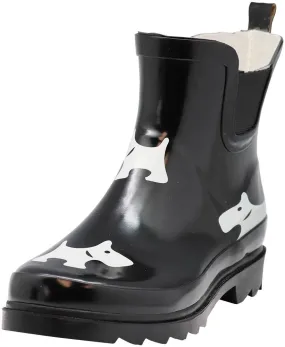 NORTY Womens 6-11 Black Dog 6 Rain Boots 16560