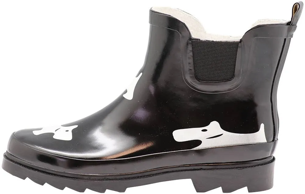 NORTY Womens 6-11 Black Dog 6 Rain Boots 16560