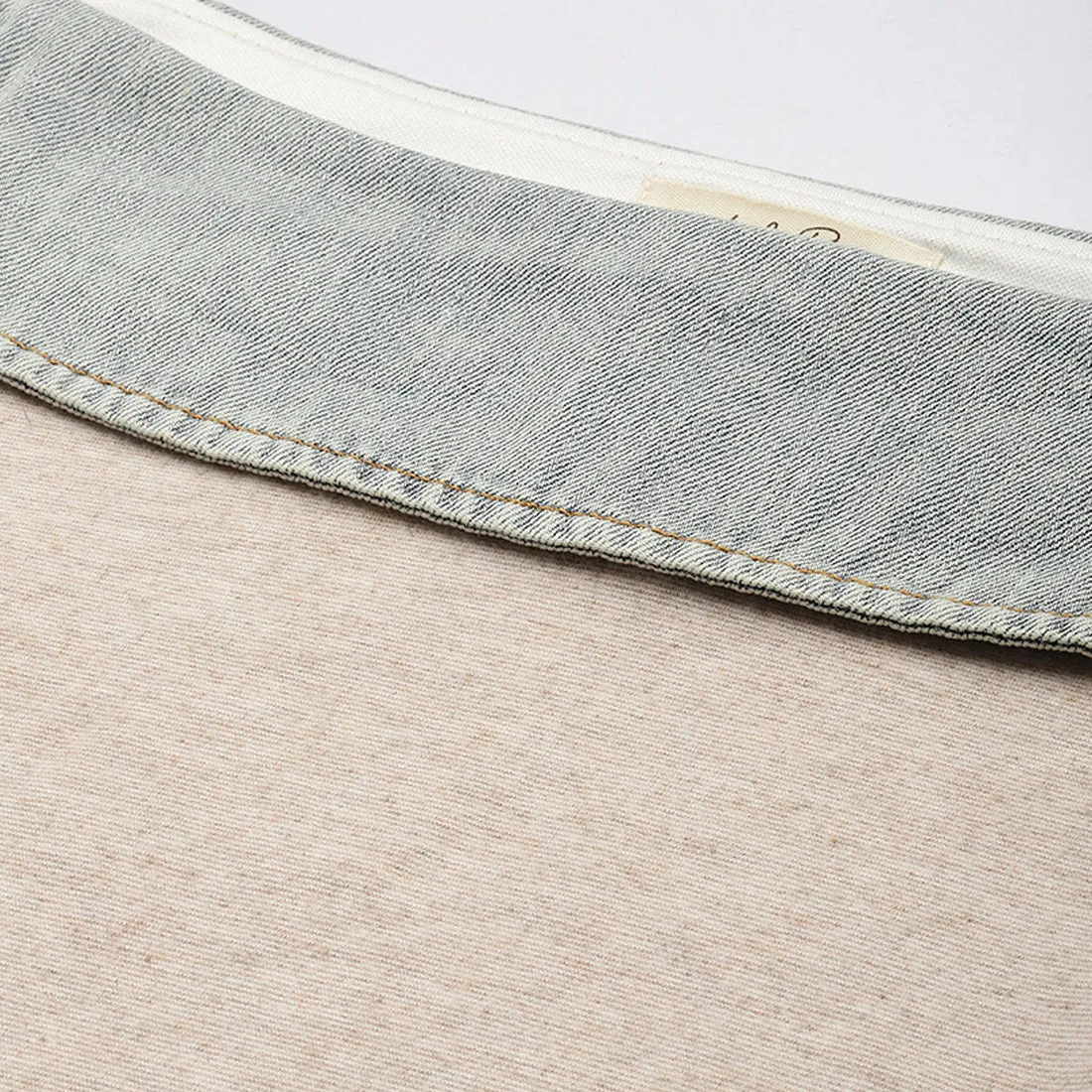 Off-Shoulder Denim Paneling Top