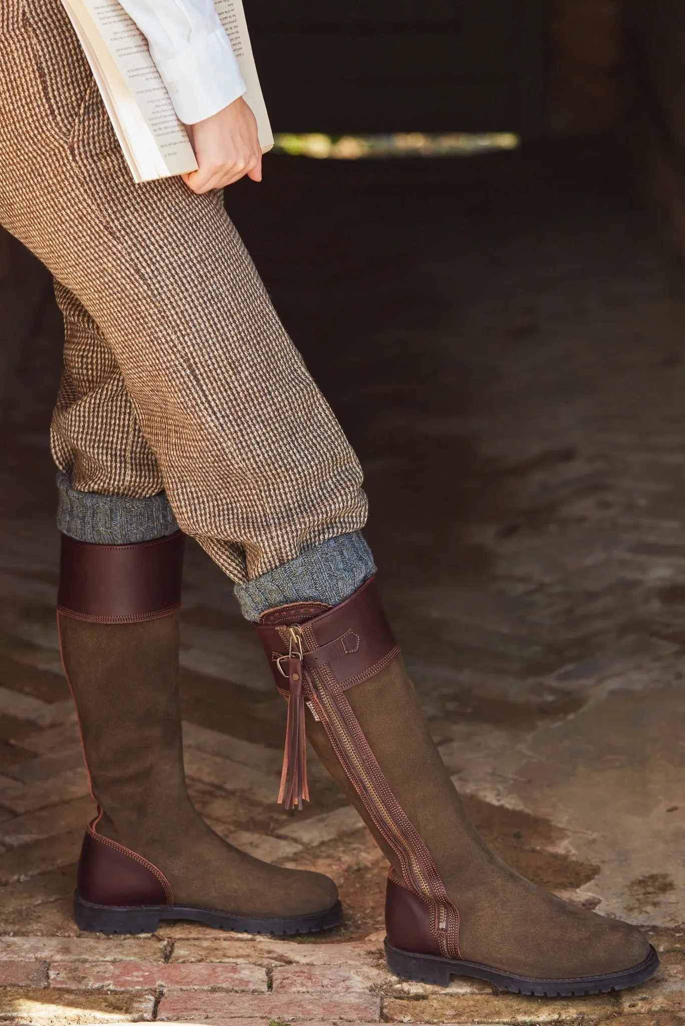 Penelope Chilvers Inclement Long Tassel Boot Seaweed/Conker