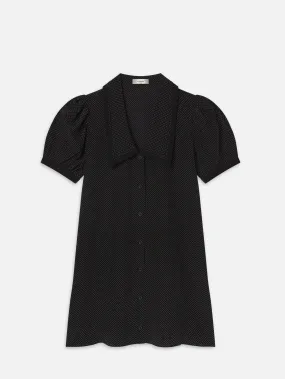 The Polka Dot Sailor Dress -- Black Multi