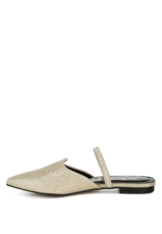 Twiggy Glitter Faux Leather Flat Mules