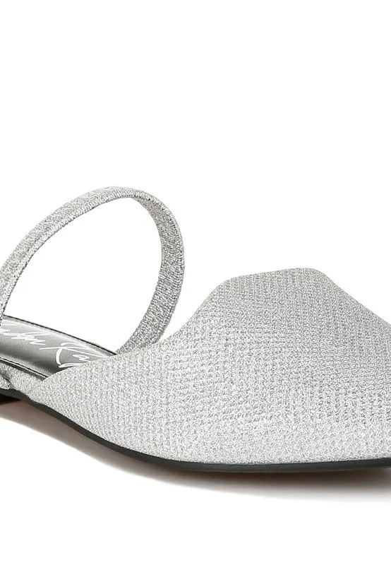 Twiggy Glitter Faux Leather Flat Mules