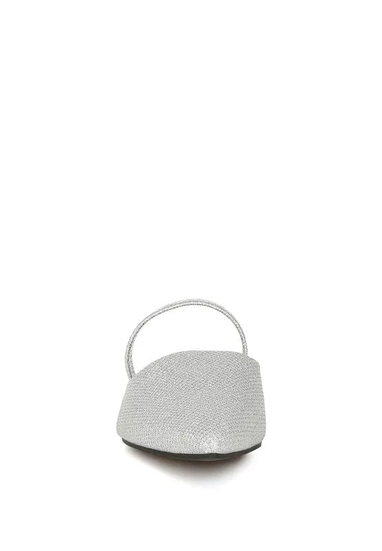 Twiggy Glitter Faux Leather Flat Mules